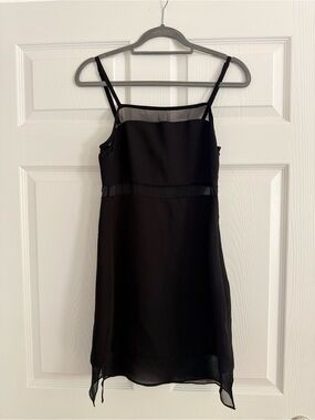 Parker black sheer panel LBD / cocktail dress (XS)